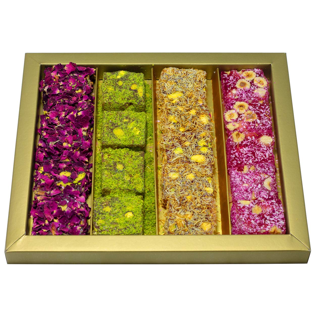 Cerez Pazari Turkish Delight Pistachio And Hazelnut With Fantastic Rose & Pomegranate Flavour Experience In Luxury Large Gift Bo