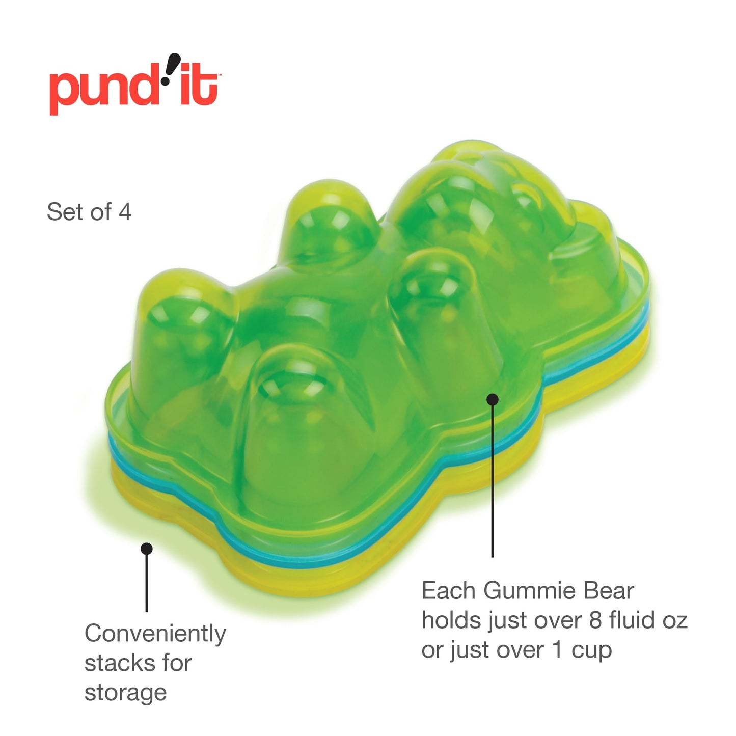Pundit Giant Gummy Bear Mold, Set of 4 Big Gummy Bear Makers