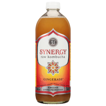 GTs Enlightened Synergy Organic and Raw Kombucha, Gingerade, 48 oz