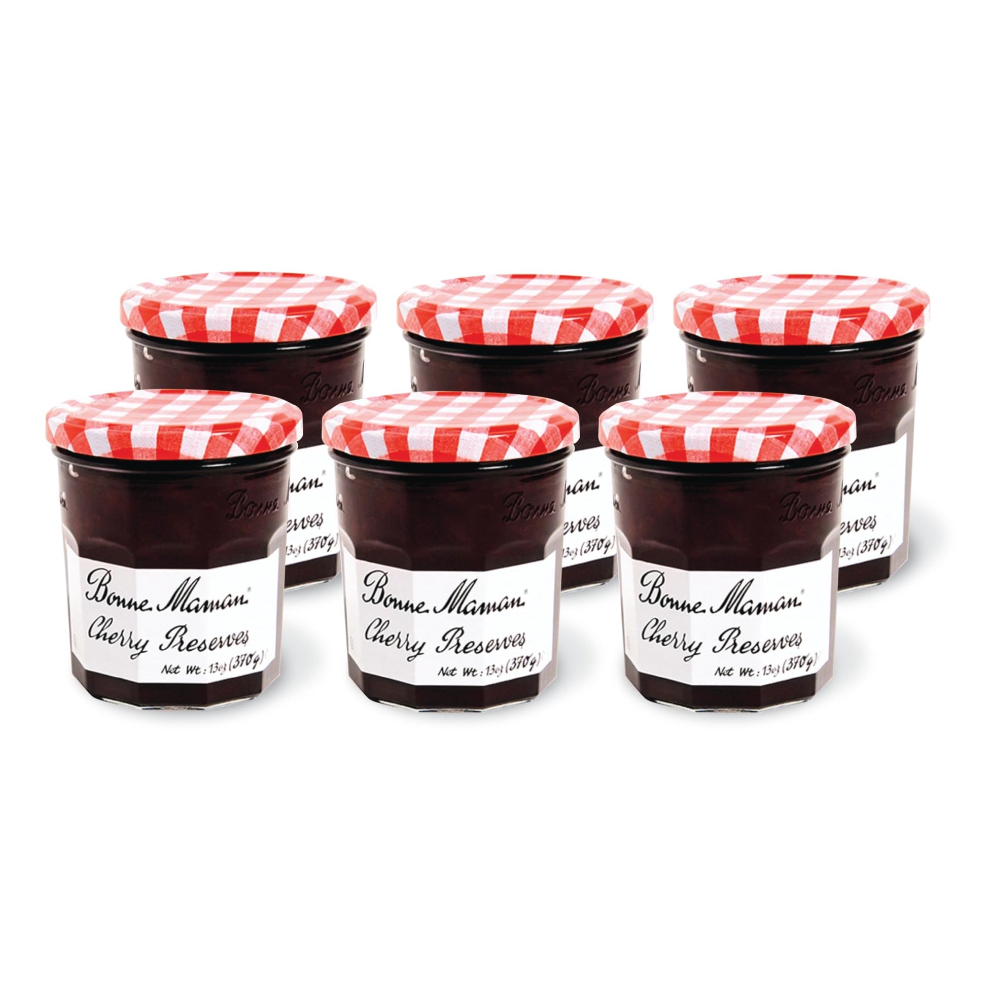 Bonne Maman Cherry Preserves, 13 oz Glass Jars (Pack of 6) - Non-GMO, Made with Simple Ingredients