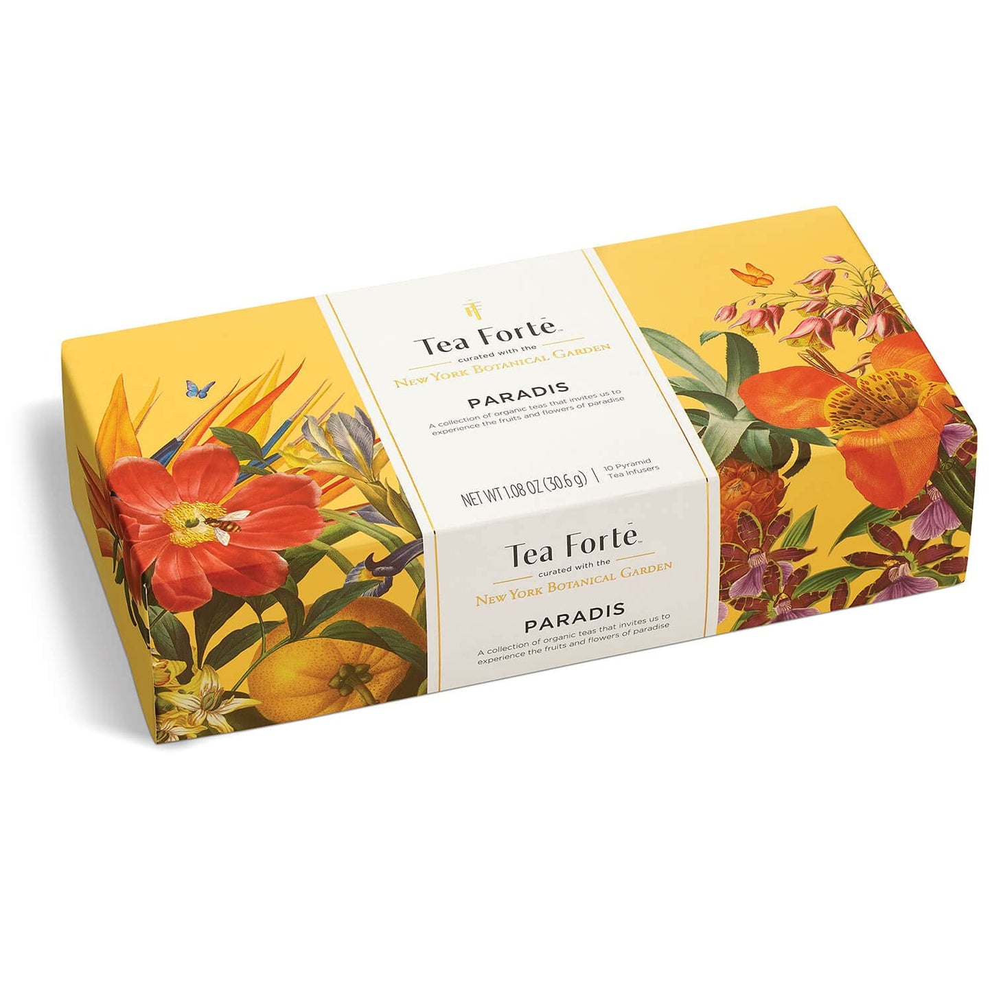 Tea Forte Organic Herb and Fruit Tea Sampler Gift Set, 10 Handcrafted Pyramid Infusers, Petite Presentation Box