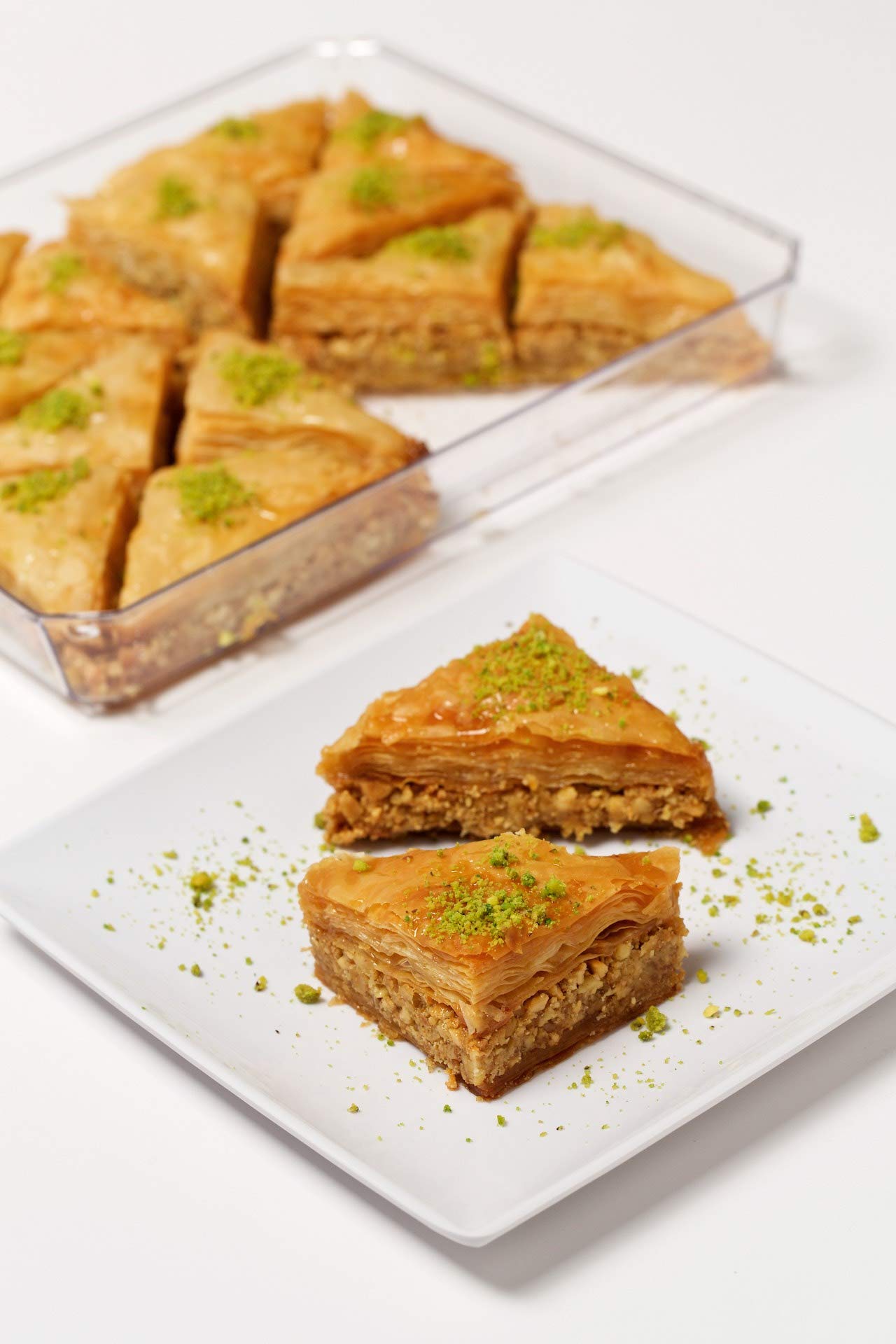 Cedar Pastries 16Pc Grab N' Go Traditional Triangle Baklavas - Kosher & Halal Mediterranean Dessert Treats