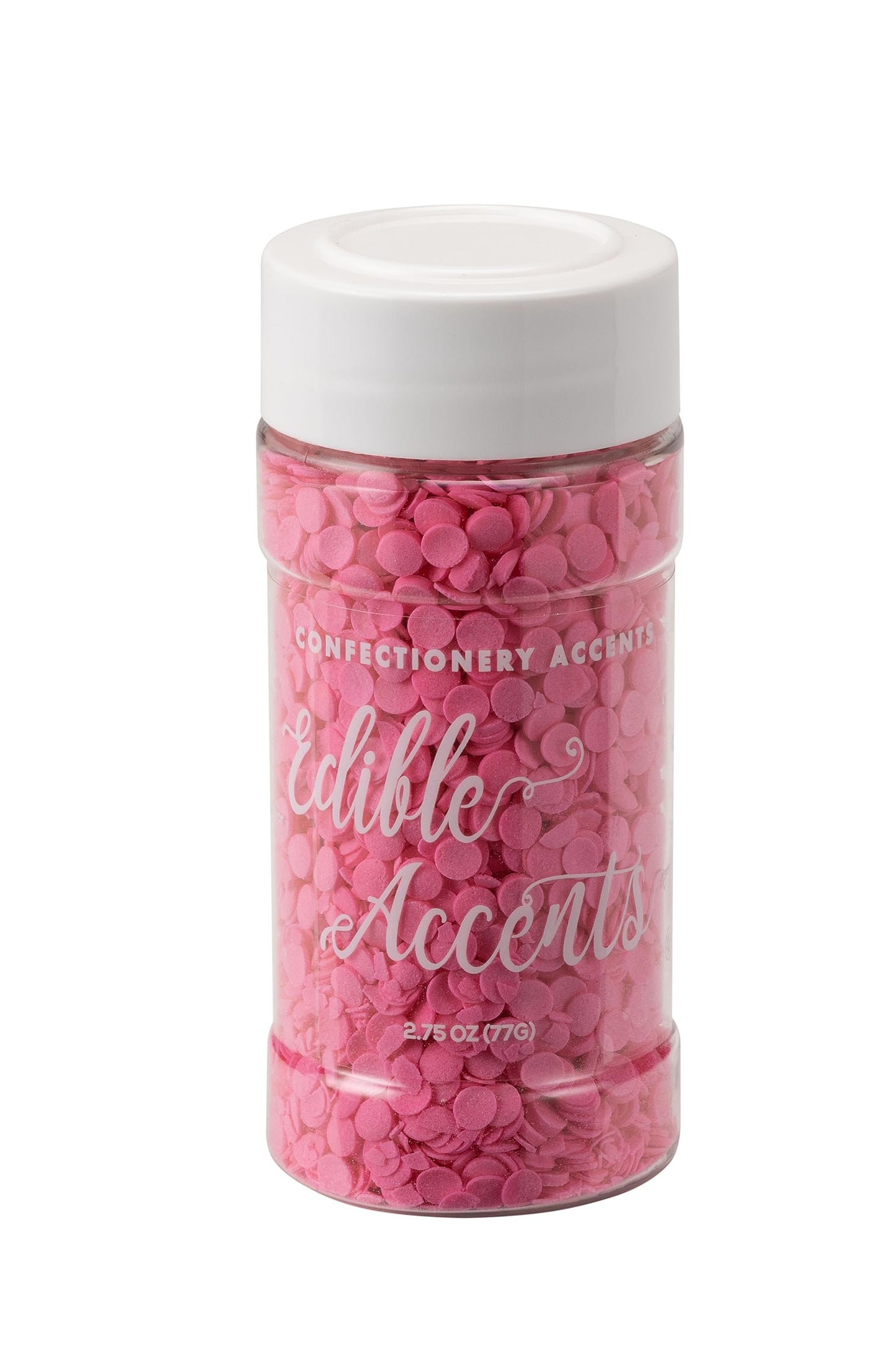 EDIBLE ACCENTS PINK SEQUINS - Confectionery Accents, Gluten Free, Egg Free, Nuts Free, Kosher, Fancy Sprinkles Medley Mix, For B