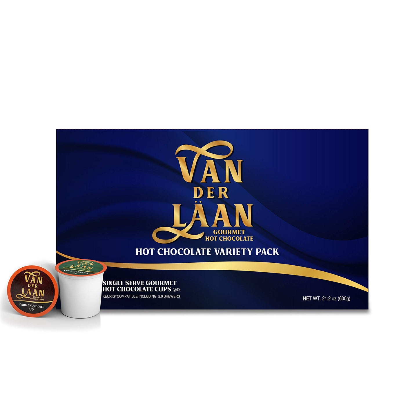 Van Der Laan Chocolate Hot Cocoa Pods, Gourmet Assorted Variety Pack, Compatible with K Cup malt-inspired, 40 Count