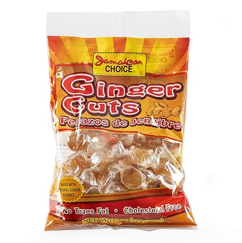 Jamaican Choice Ginger Cuts 100% Real Ginger Kosher  8 Oz (3-Pack)