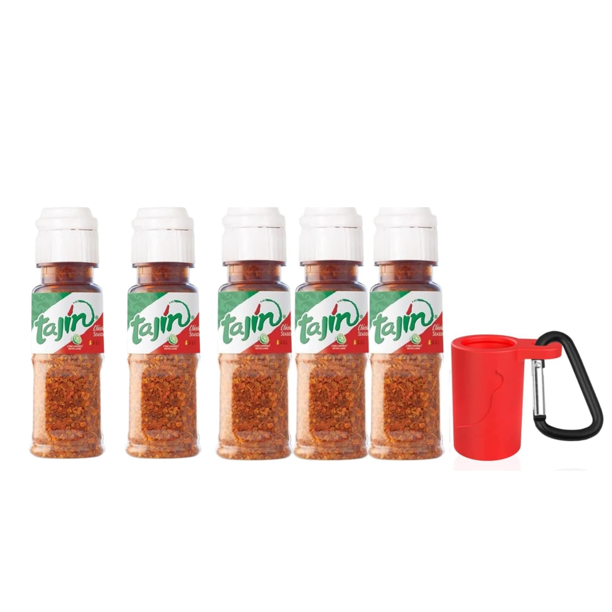 Portable 0.35oz Taj  n Seasoning Bottle | On-the-Go Chili-Lime Flavor Enhancer Silicone Keychain Holder with Carabiner | Mini Tr