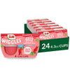 Dole Wiggles No Sugar Added Strawberry Fruit Juice Gels Snacks, 4.3oz 24 Total Cups, Gluten & Dairy Free, Bulk Lunch Snacks for 