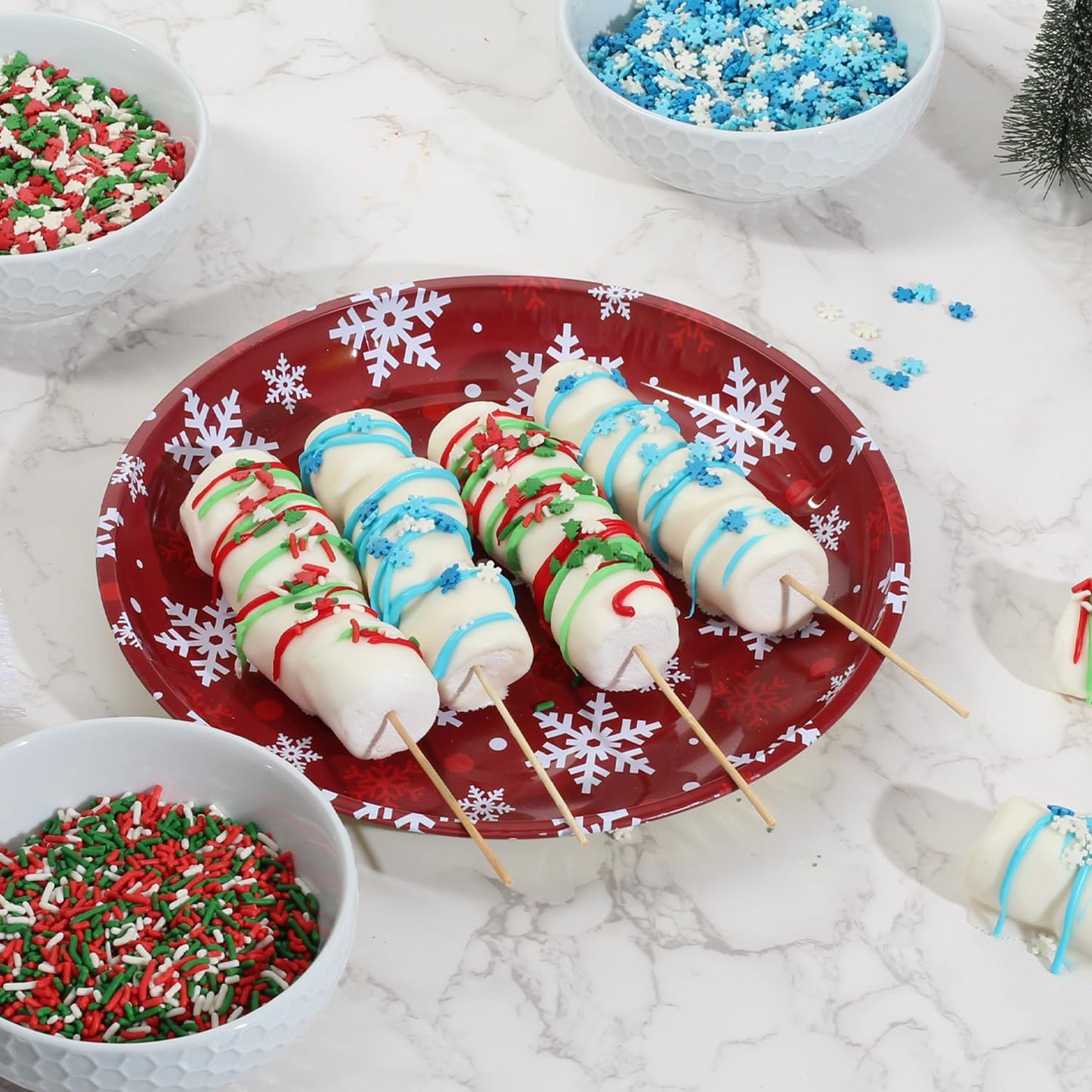 Christmas Sprinkles Bulk - 2.2 LB - Xmas Tree Jimmies - Red, Green & White Confetti for Dessert Decorating - Holiday Baking Topp