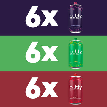 Bubly Sparkling Water, Lime Yours 3 Flavor Variety Pack (Lime, Cherry, Blackberry), Zero Sugar & Zero Calories, Seltzer Water, 1