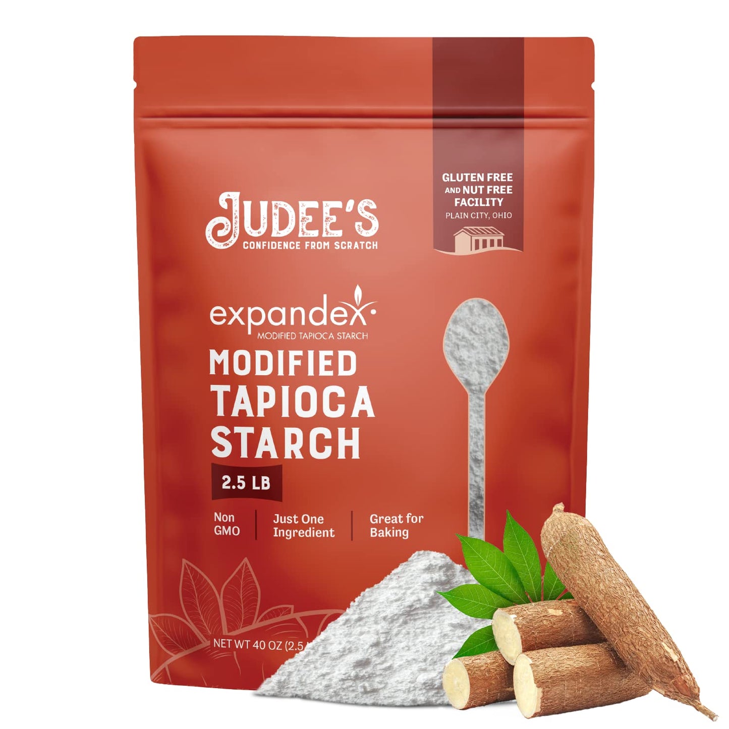 Judees Expandex Modified Tapioca Starch 2.5 lb - 100% Non-GMO, Gluten-Free & Nut-Free - USA Packaged - Thickens and Enhances Tex