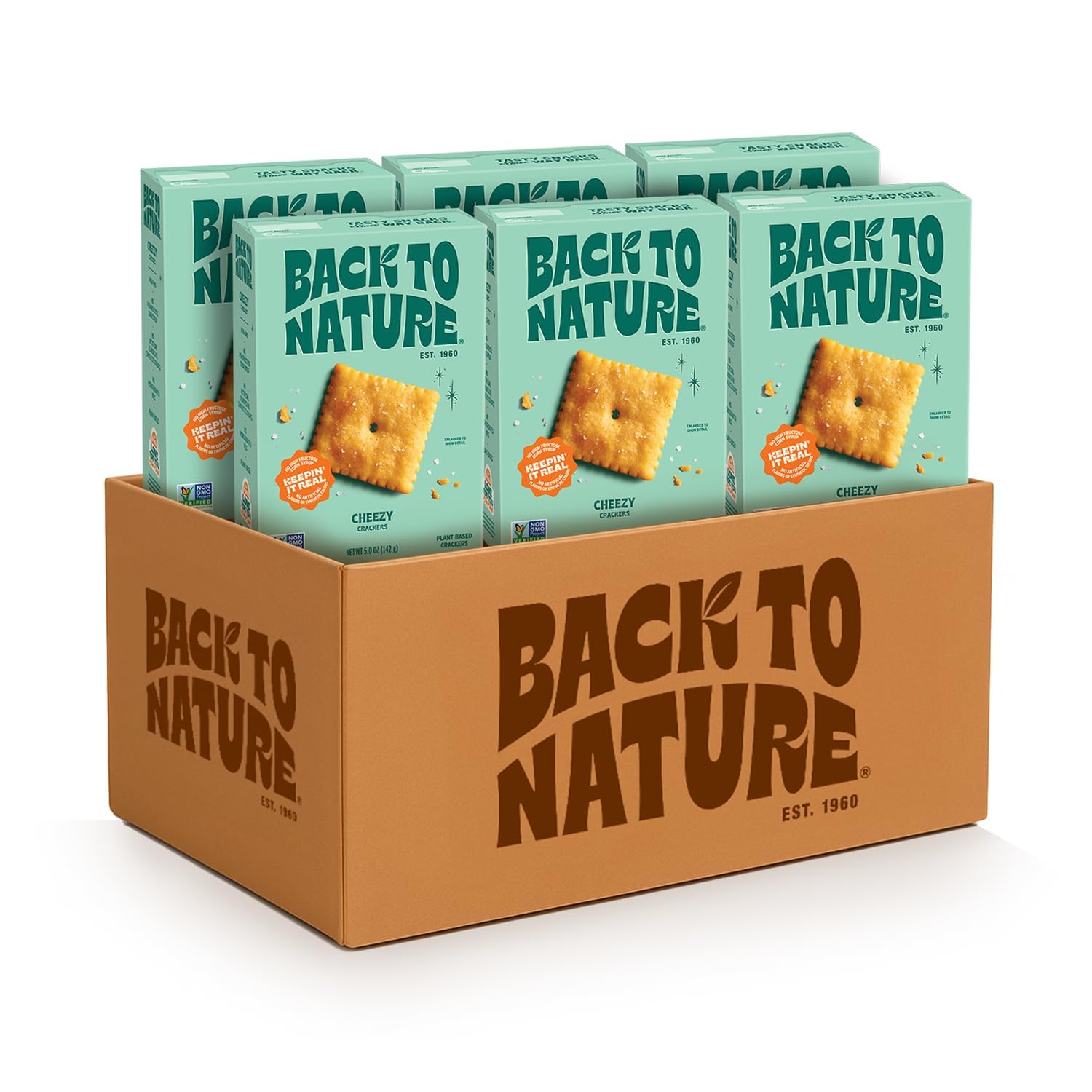 Back To Nature Cheddalicious Cheese Flavored Crackers, Vegan, Non GMO, 5 Ounces (Pack Of 6)