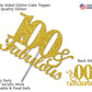 100 & Fabulous Cake Topper Gold Glitter, 100Th Birthday Party Decoration Ideas, Premium Quality, Sturdy Doubled Sided Glitter, A