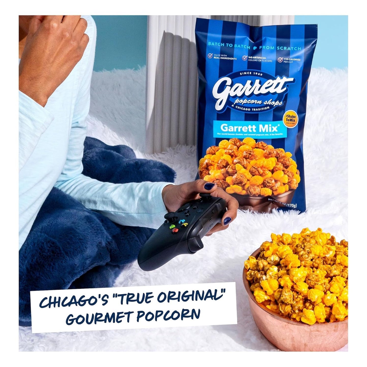 Garrett Popcorn Chicago Classic Cheddar And Caramel Mix, Large Online Retailer Limited Availability 4 Pack, 6.0Oz, Gluten Free, Sweet And Savory Snack, Garrett Mix Gourmet Popcorn