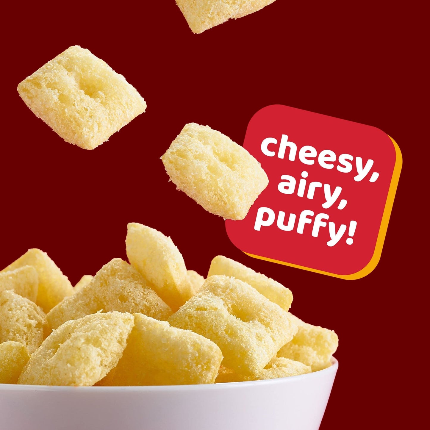 Cheez-It Puff 'D Cheesy Baked Snacks, Puffed Snack Crackers, Kids Snacks, White Cheddar, 2.156Lb Case (6 Bags)
