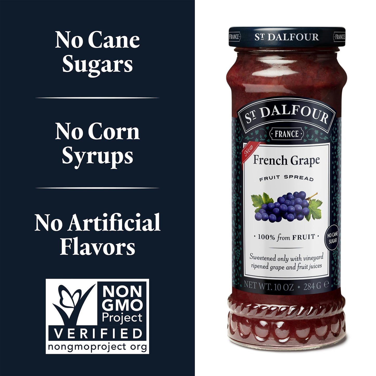 St. Dalfour French Grape Fruit Spread - 10Oz - 100% From Fruit, No Artificial Ingredients, Non-Gmo, No Cane Sugars, All Natural