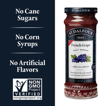 St. Dalfour French Grape Fruit Spread - 10Oz - 100% From Fruit, No Artificial Ingredients, Non-Gmo, No Cane Sugars, All Natural
