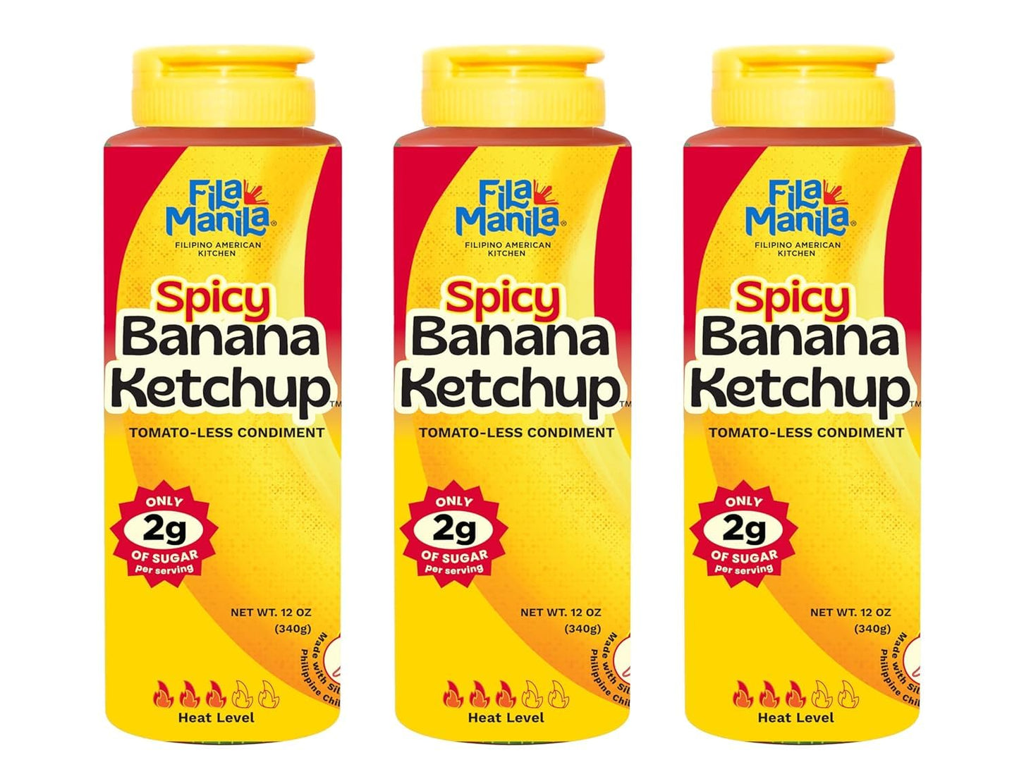 Fila Manila Banana Ketchup - Filipino Sauce & Condiment, Mild, Vegan, No MSG, No Sugar Added, Gluten Free, Dairy Free, Made in t