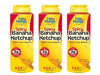 Fila Manila Banana Ketchup - Filipino Sauce & Condiment, Mild, Vegan, No MSG, No Sugar Added, Gluten Free, Dairy Free, Made in t