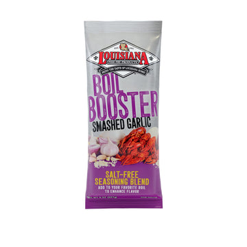 Louisiana Fish Fry Products Boil Booster Smashed Garlic Seasoning Blend, Salt Free, 8 Ounces (Pack Of 12)