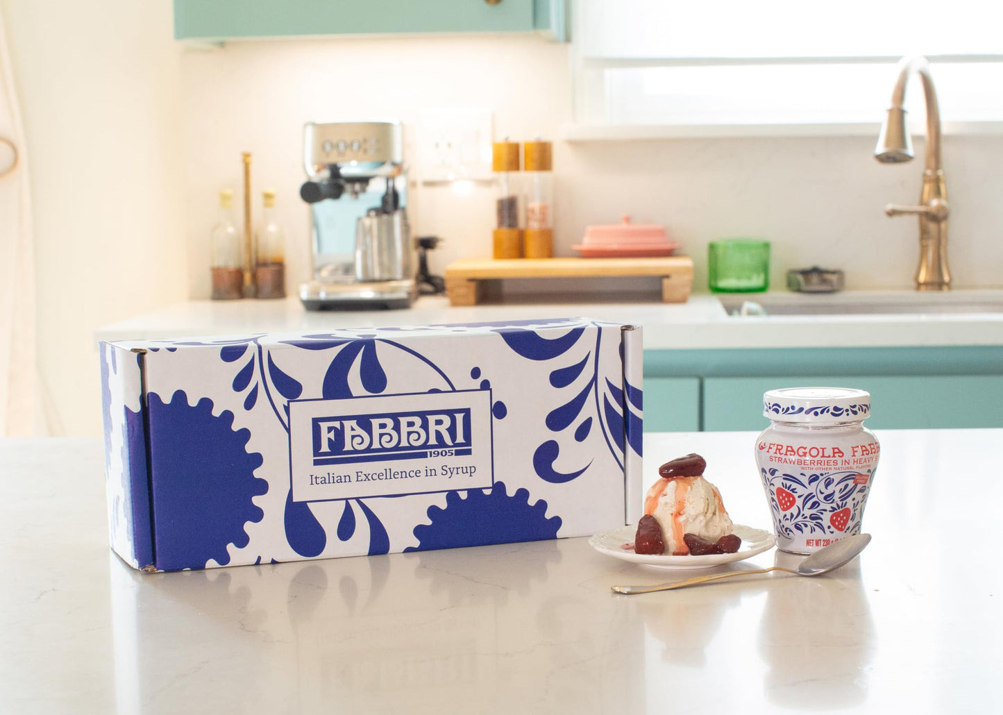 Fabbri Variety Pack Amarena Cherries In Syrup, Strawberries In Syrup And Ginger In Syrup, Three Jars Of 8Oz Each