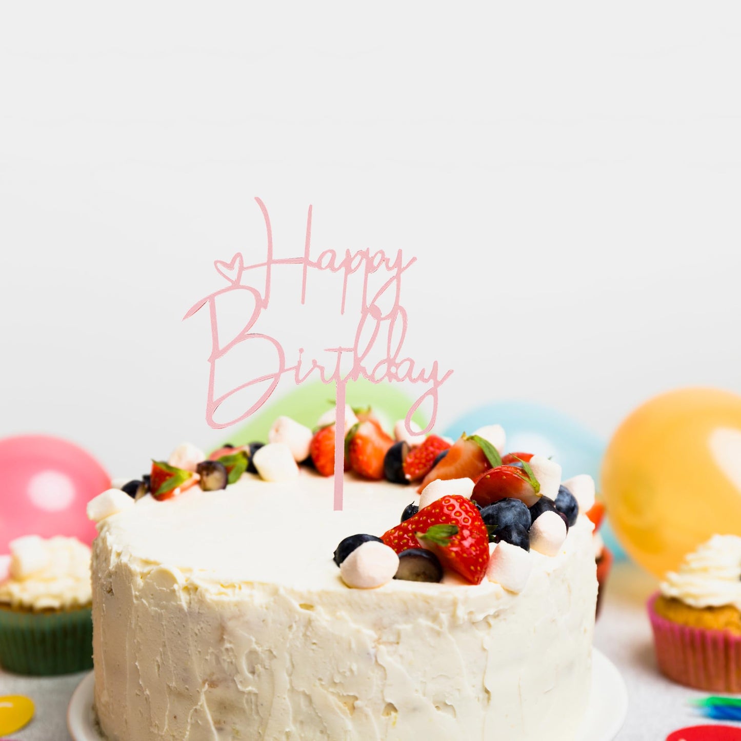 Happy Birthday Cake Topper Cake Decoration Birthday Cake Supplies (Rose Gold Cake Topper)