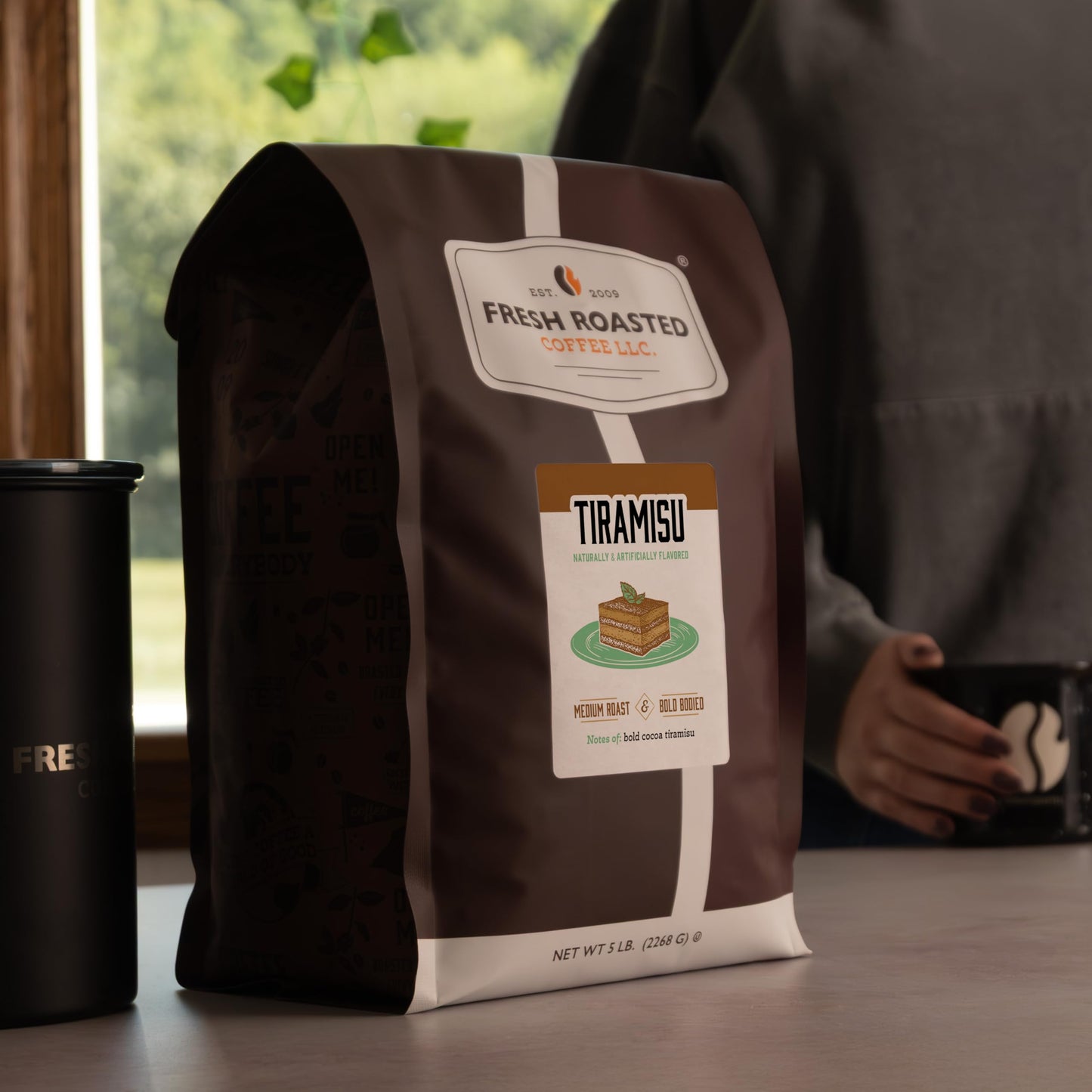 Fresh Roasted Coffee Tiramisu Flavored Ground Coffee, Medium Roast, 80 Ounce