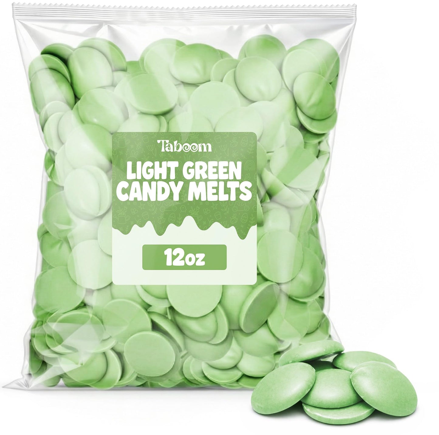 Light Green Candy Wafer Chocolate Melts 12 oz - Smooth Vanilla Flavored Chips Melting Candy Coating for Dipping, Drizzling, Mold