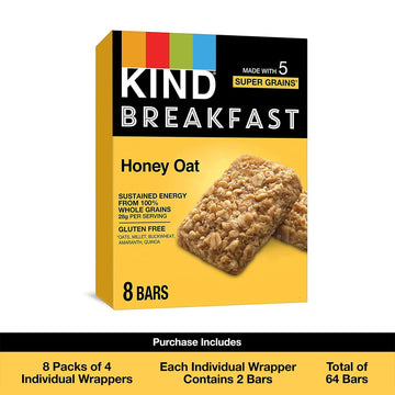 KIND Breakfast Bars, Honey Oat, Healthy Snacks, Gluten Free, 32 Count