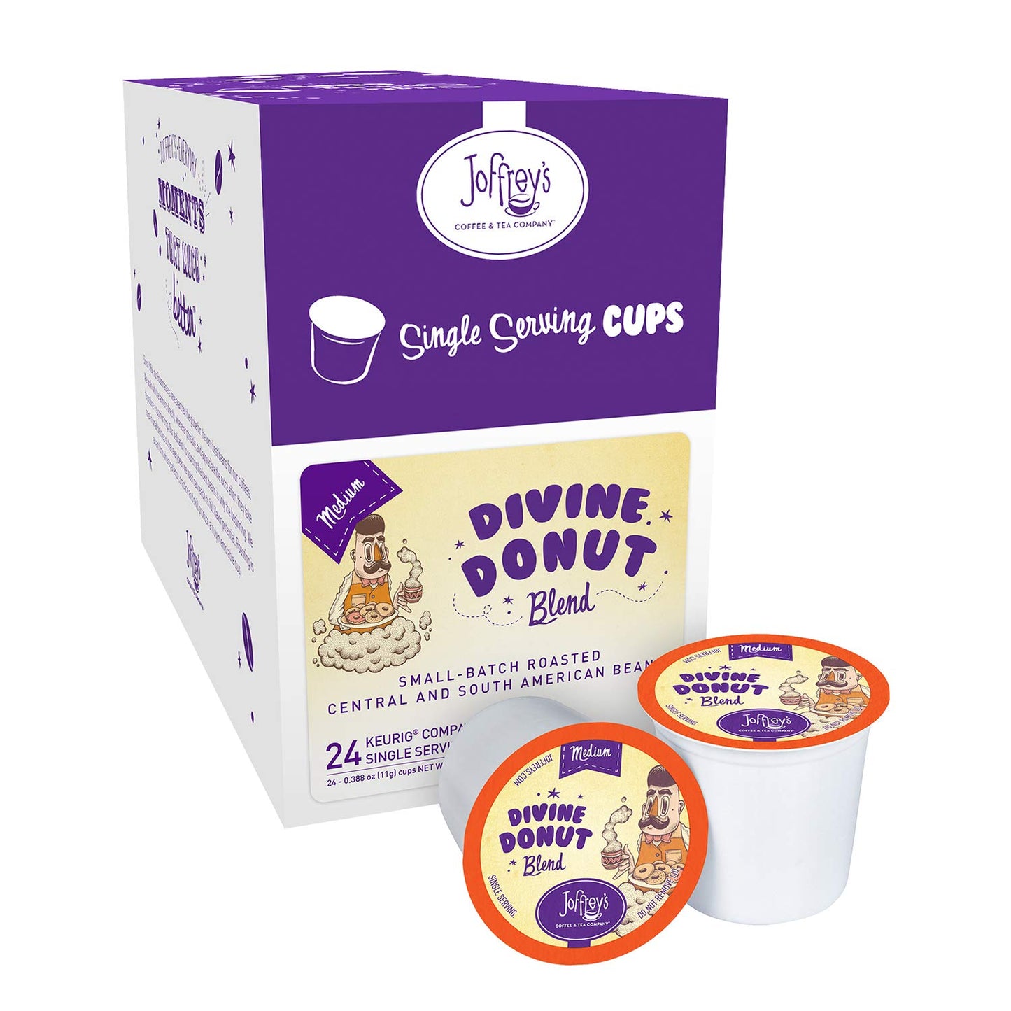 Joffrey'S Coffee - Divine Donut Blend, Coffee Blend, Artisan Medium Roast, Arabica Coffee Beans, Well-Balanced Blend, Smooth Fla
