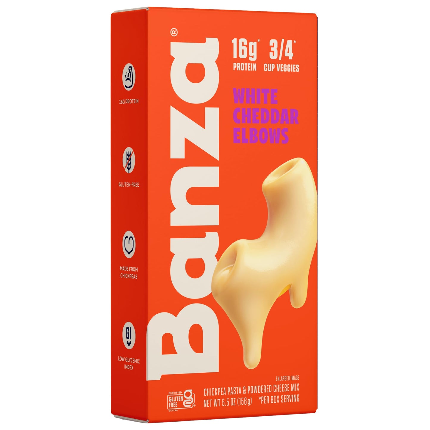 Banza Macaroni And cheese chickpea Pasta Elbows White cheddar 5.5 Ounce