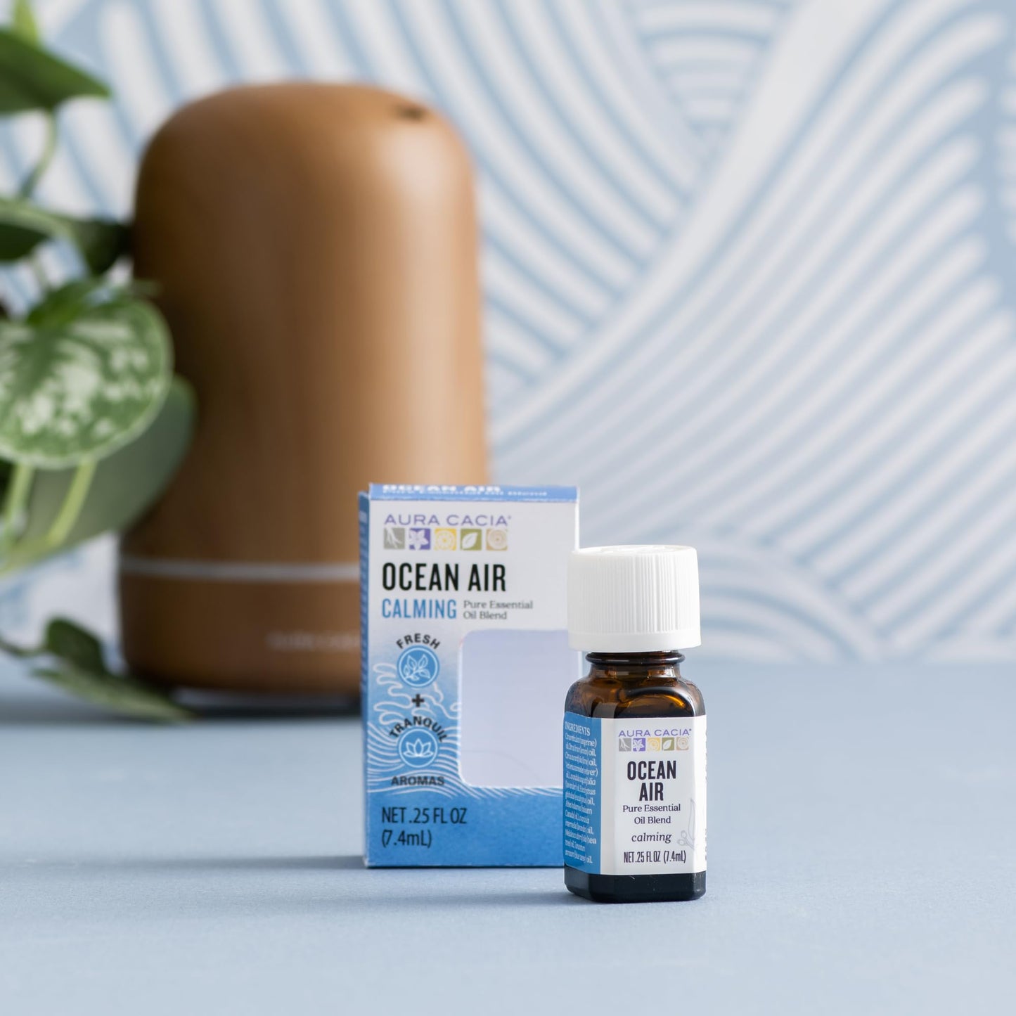 Aura Cacia Ocean Air Essential Oil Blend  Boxed 0.25 fl. oz. - Light Aroma  No Synthetic Fragrances