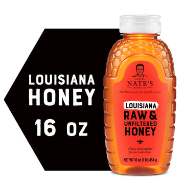 Nate'S Louisiana 100% Pure, Raw & Unfiltered Honey - 16 Oz. Squeeze Bottle - All-Natural Sweetener