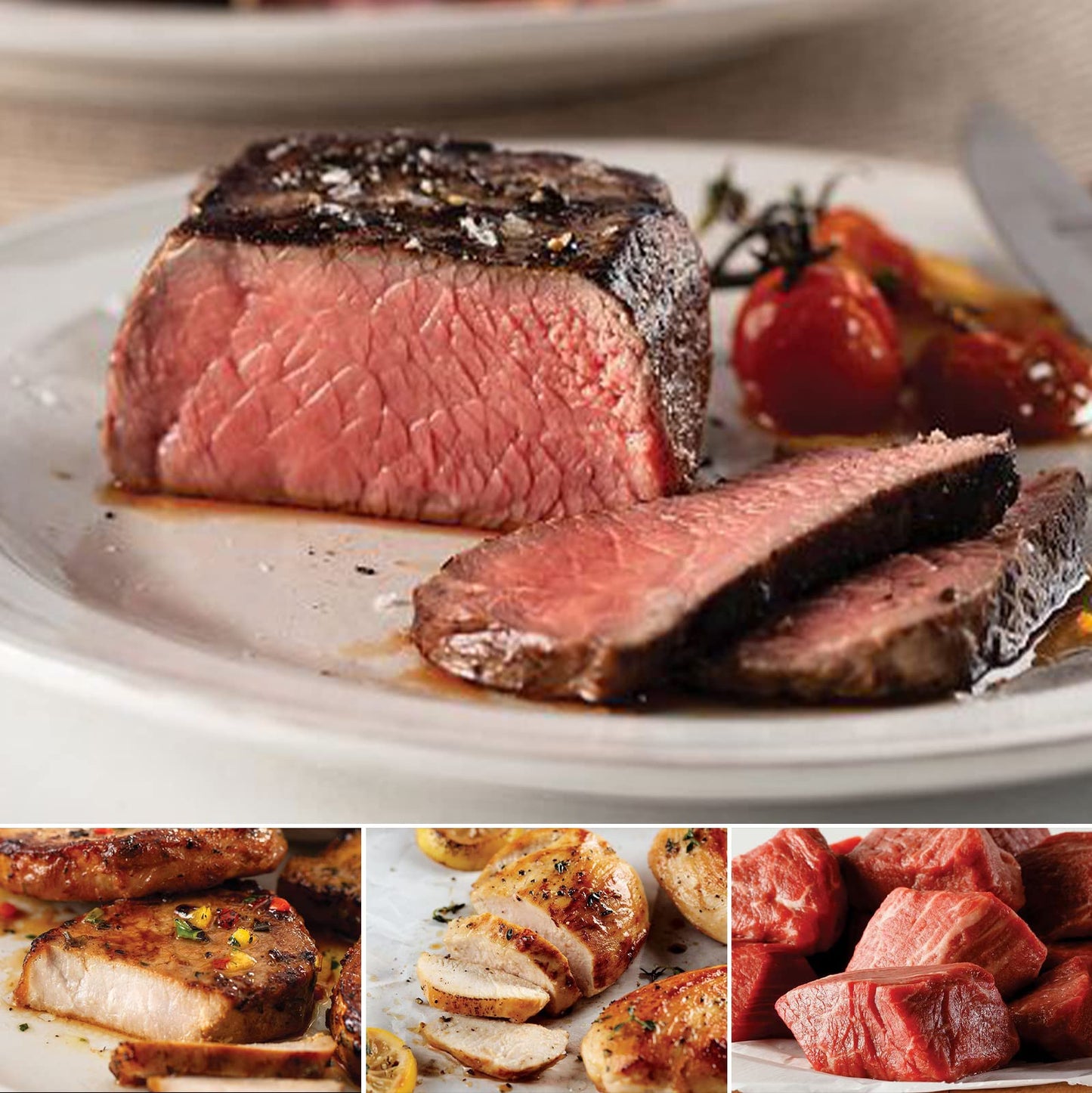 Omaha Steaks Best-Sellers (4 Top Sirloins, 4x Polynesian Pork Chops, 4 Chicken Breasts, 1lb. Triple-Trimmed Tenderloin Tips, 4 F