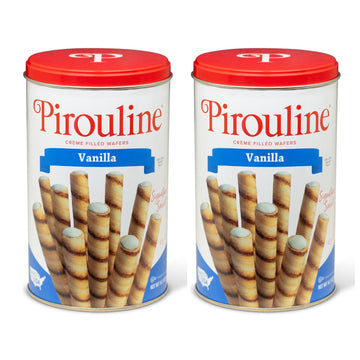Pirouline Rolled Wafers – Vanilla – Rolled Wafer Sticks, Crème Filled Wafers, Rolled Cookies For Coffee, Tea, Ice Cream, Snacks, Parties, Gifts, And More – 14.1Oz Tin 2Pk