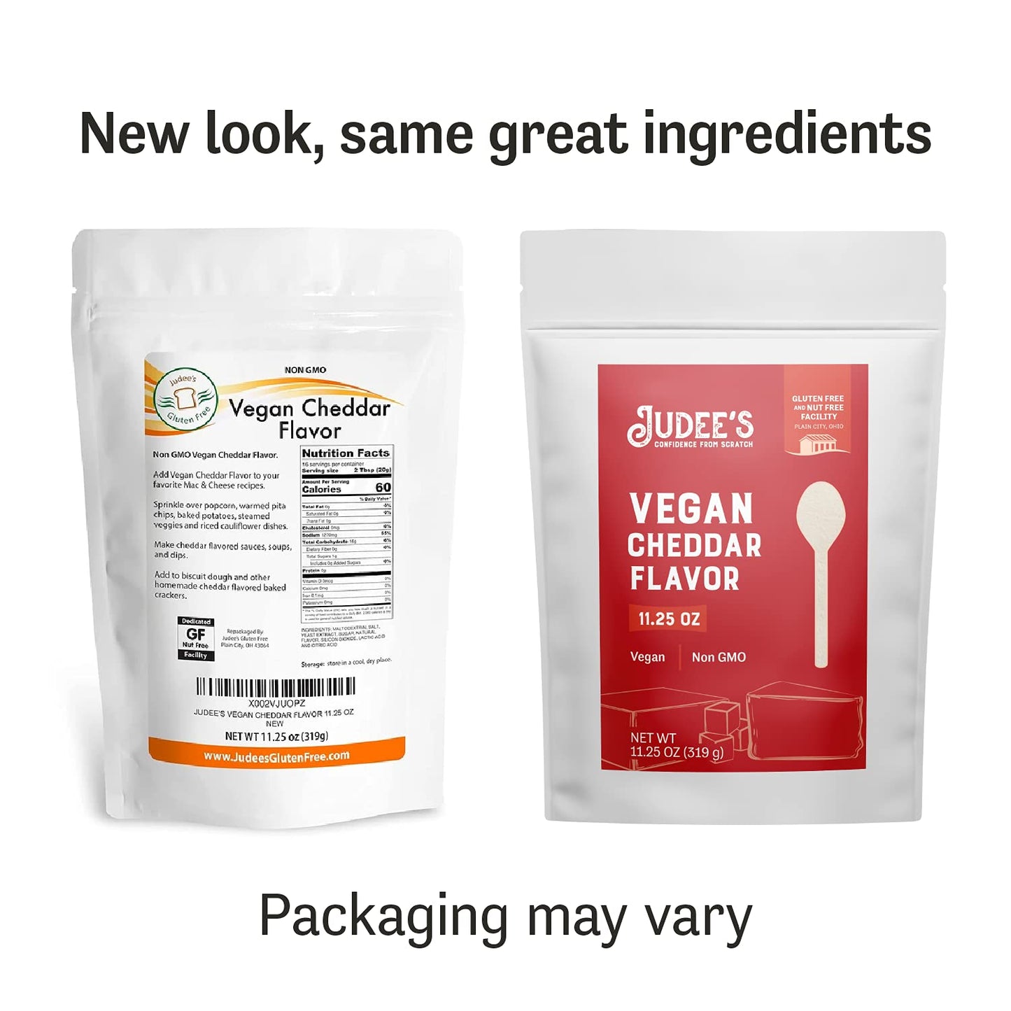 Judees Vegan Cheddar Flavor Powder 11.25Oz - 100% Non-Gmo, Vegan, Gluten-Free & Nut-Free - Great Dairy Cheese Powder Alternative