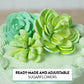 Global Sugar Art Succulent Mixed Assortment Sugar Cake Flowers, 3 Count By Chef Alan Tetreault
