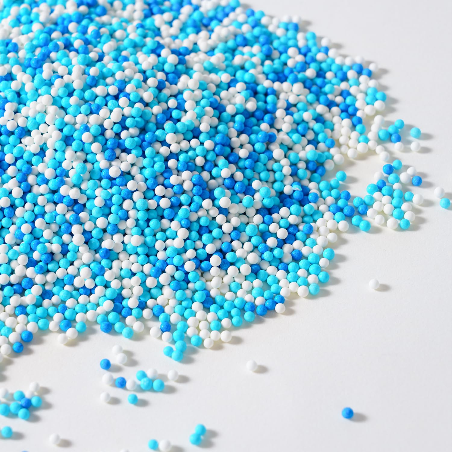 Blue Edible Pearl Sprinkles 2Mm  Blue And White Sprinkles  Nonpareils Sprinkle For Cupcakes  Cakes  Donuts  Cookies  And Ice Cream(120G/4.23Oz)