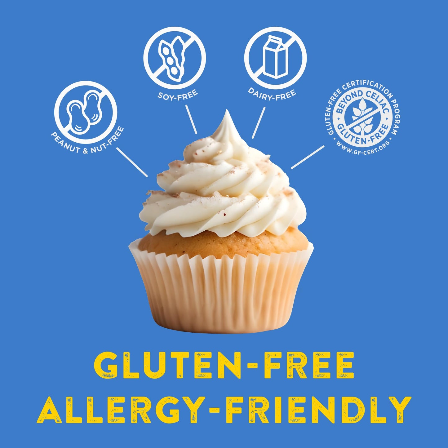 Kinnikinnick - White Cake Mix - Gluten Free, Allergy Friendly Cake Mix - 17.6 Oz. Boxes - 6 Pack