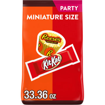 KIT KAT and REESE'S Assorted Milk Chocolate Flavored Candy Party Pack, 33.36 oz
