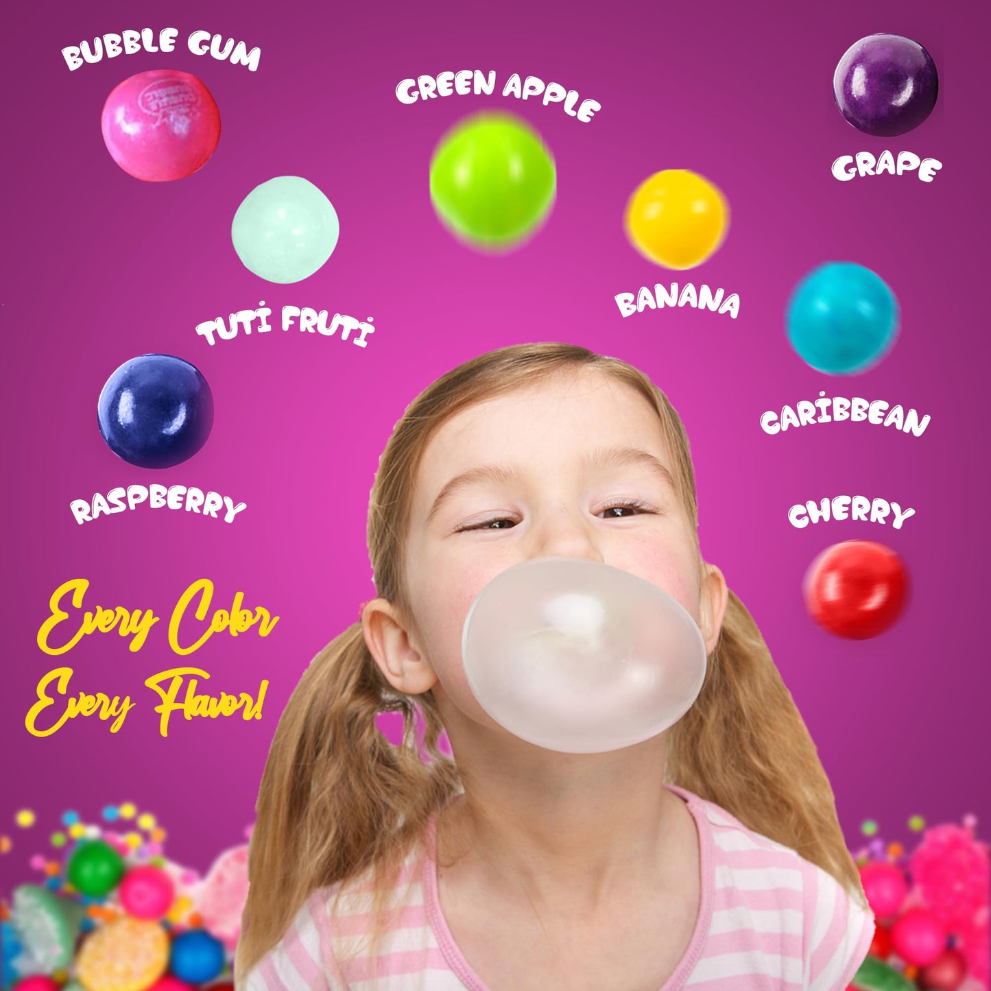 Ny Spice Shop Cherry Gumballs - 1 Pound Gumballs For Gumball Machine - Chewing Gum Dubble Bubble Gumballs - Fruit Flavored Gumba