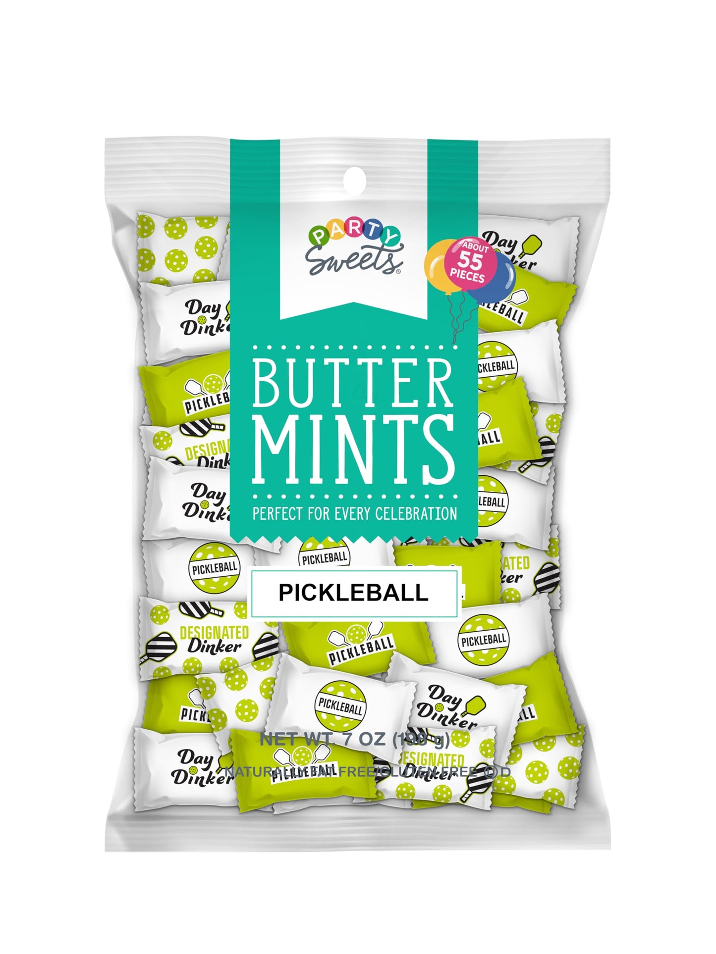 Party Sweets Pickleball Mints By Hospitality Mints, Appx 300 Mints, 7-Ounce Bags (Pack Of 6)