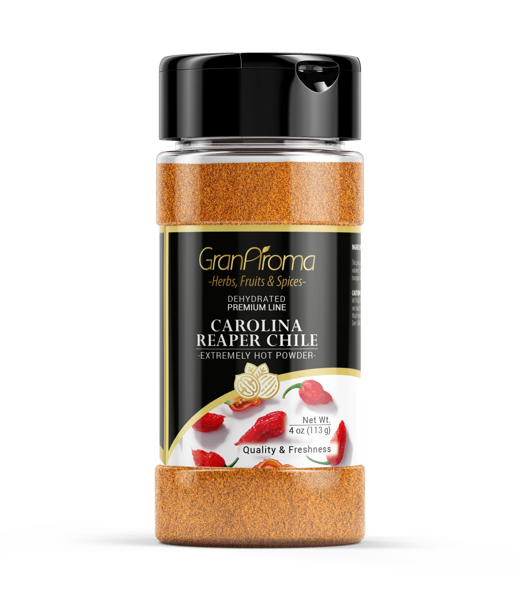 GranAroma Carolina Reaper Powder, 4 oz, Extremely Hot Powder, Fine Ground, Dips & Salsa