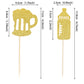 ZHUOWEISM Baby Bottle Cupcake Toppers, 30 PCS Gold Glitter, Small, Design4 for Baby Showers and Birthday Parties