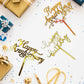 6Pcs Happy Anniversary Cake Topper, Gold Sliver Wedding Anniversary Acrylic Cake Toppers, Happy Anniversary Party Decorating Sup