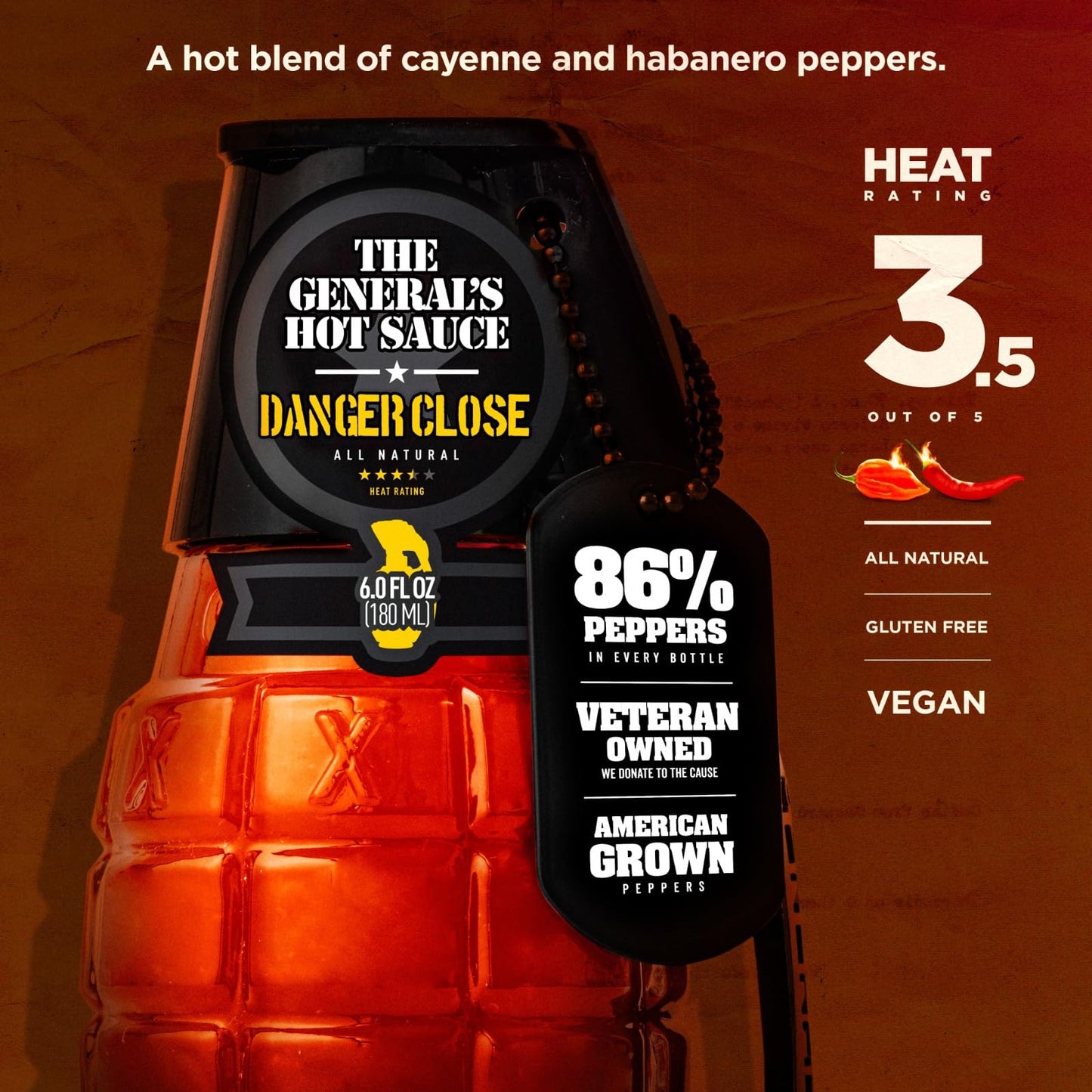 The Generals Hot Sauce 3-Pack Gift Set – Includes Dead Red, Danger Close, Shock & Awe – 3 Count in Military-Inspired Box