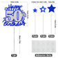 Happy 50Th Birthday Cake Topper, Blue And Silver Glitter Cake Toppers, 50 Year Birthday Party Cake Decoration