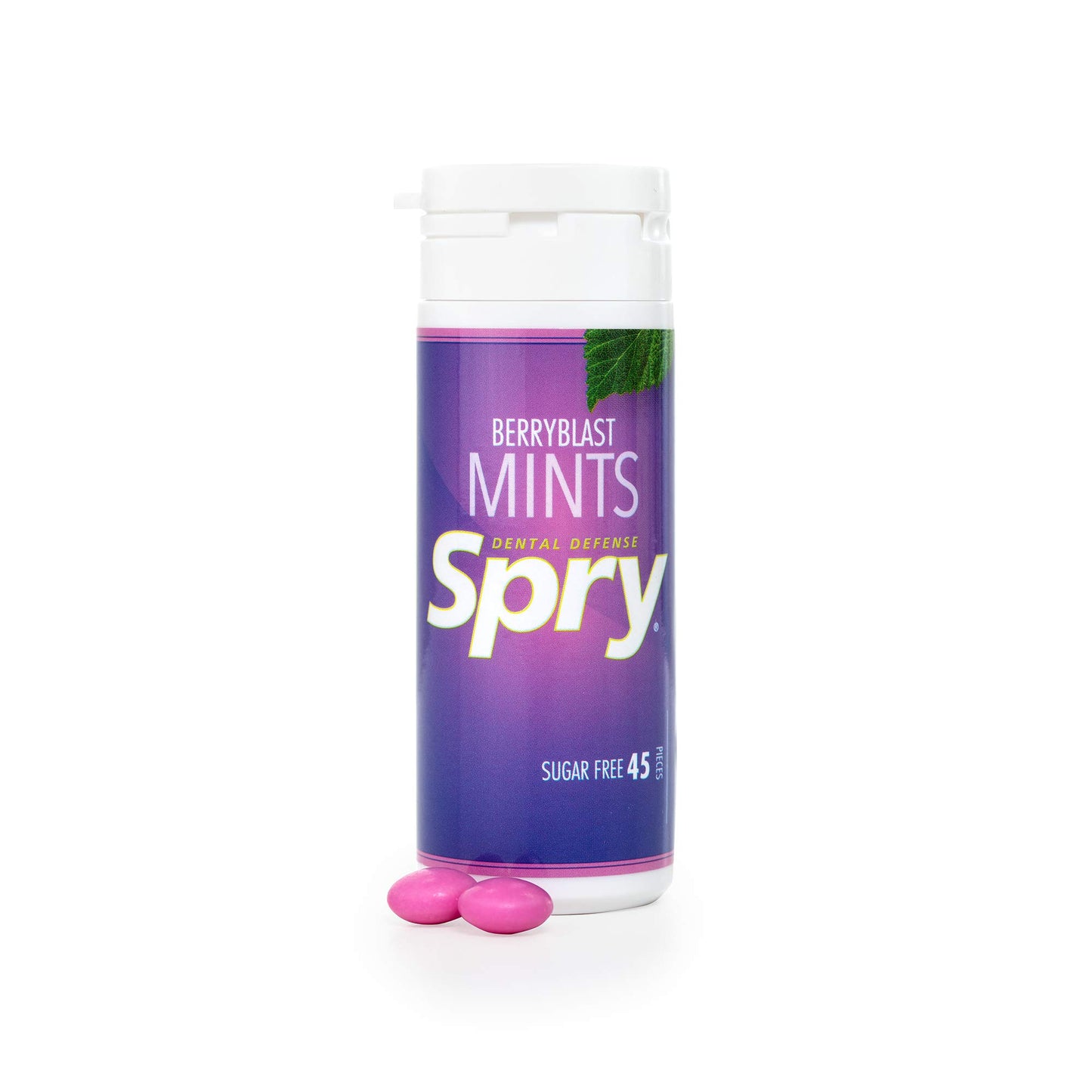 Spry Xylitol Berry Blast Mints Sugar Free Candy - Breath Mints That Promote Oral Health, Dry Mouth Mints That Increase Saliva Production, Stop Bad Breath, 45 Count (Pack Of 6)