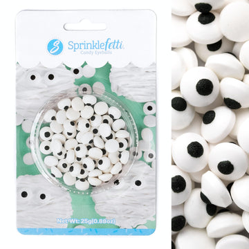 Sweets Indeed Candy Eyeballs - 0.88 oz Blister Pack - Edible Sugar Eyes for Halloween Cookies, Cupcakes, Cakes & Spooky Treats