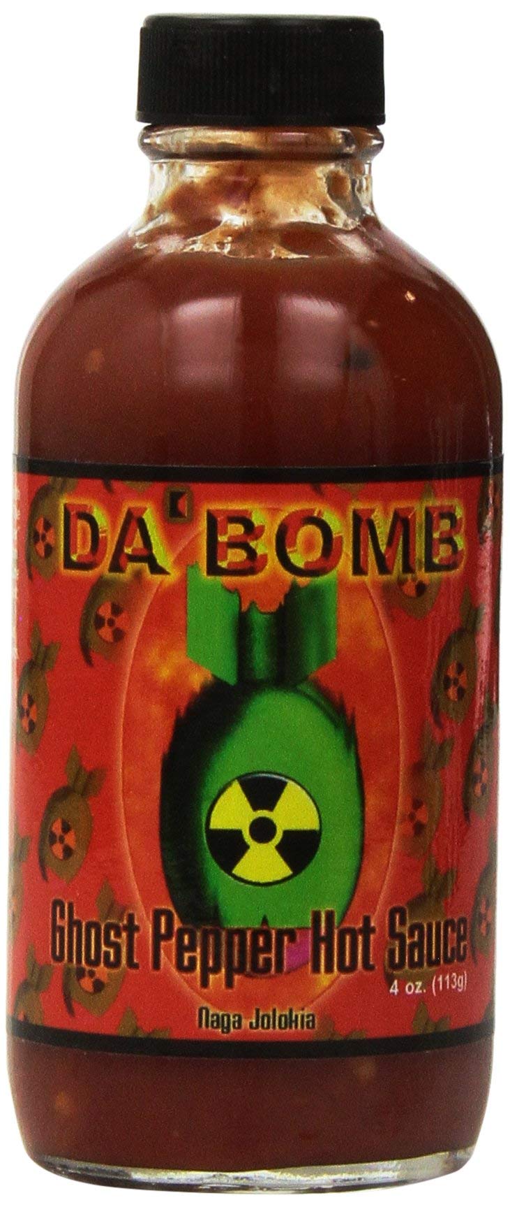 Da Bomb Ghost Pepper Hot Sauce, 22,800 Scovilles, 4oz, Non-GMO, Gluten Free, Sugar Free, Keto, Made in USA