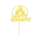 Arthsdite Castle Birthday Cake Topper, Castle Theme Birthday Party Decoration, Princess Prince Happy Birthday Cake Decoration -